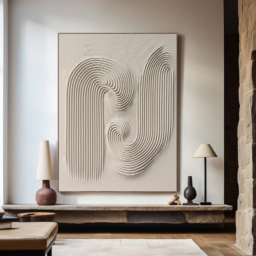 Beige Minimalist Abstract Painting #AVG 002 hand-painted oil painting