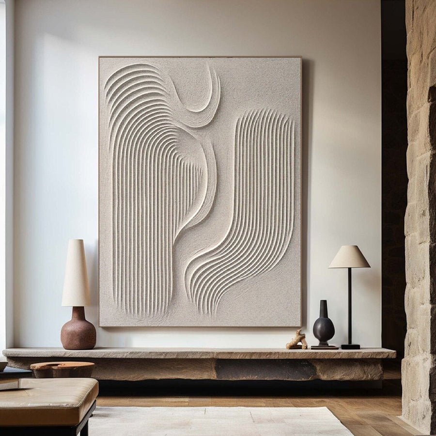 Beige Minimalist Abstract Painting #AVG 003 hand-painted oil painting