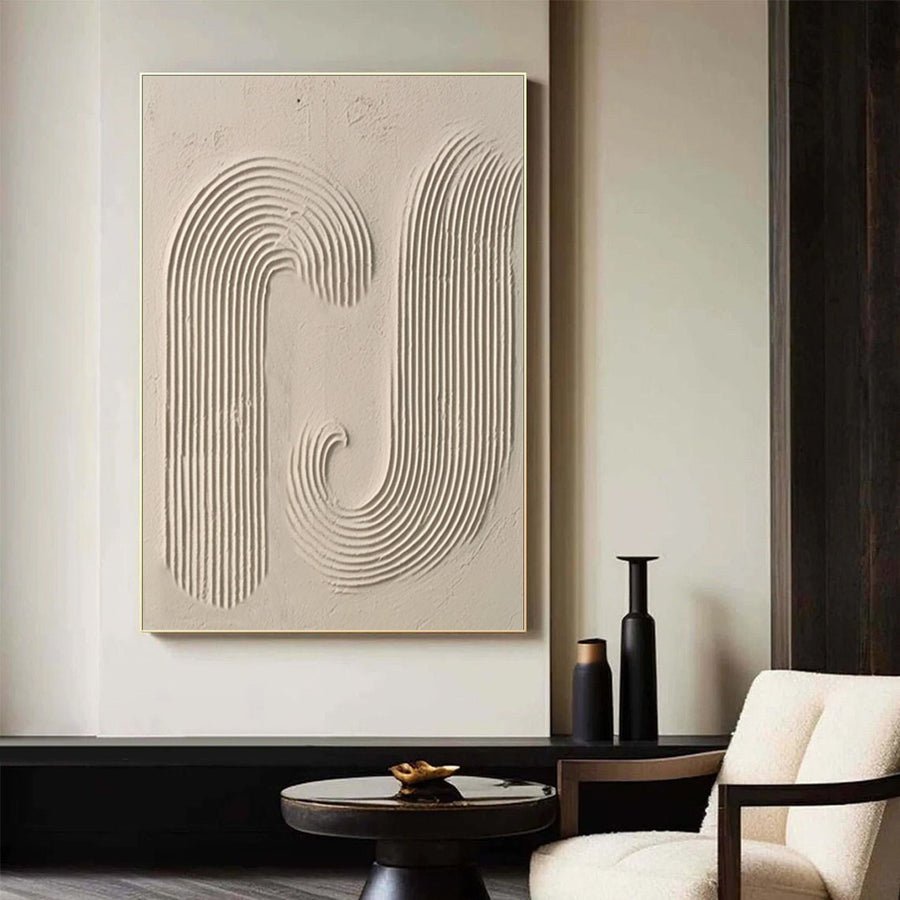 Beige Minimalist Abstract Painting #AVG 005 hand-painted oil painting