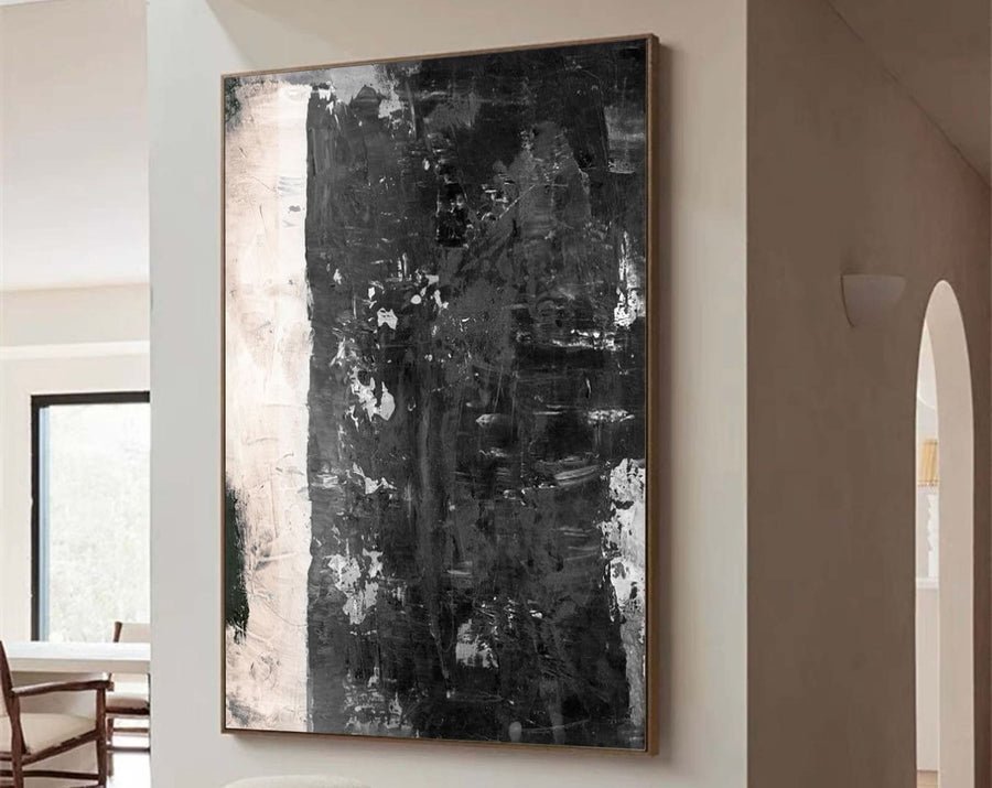 Black Abstract Painting #LL 003 hand-painted oil painting