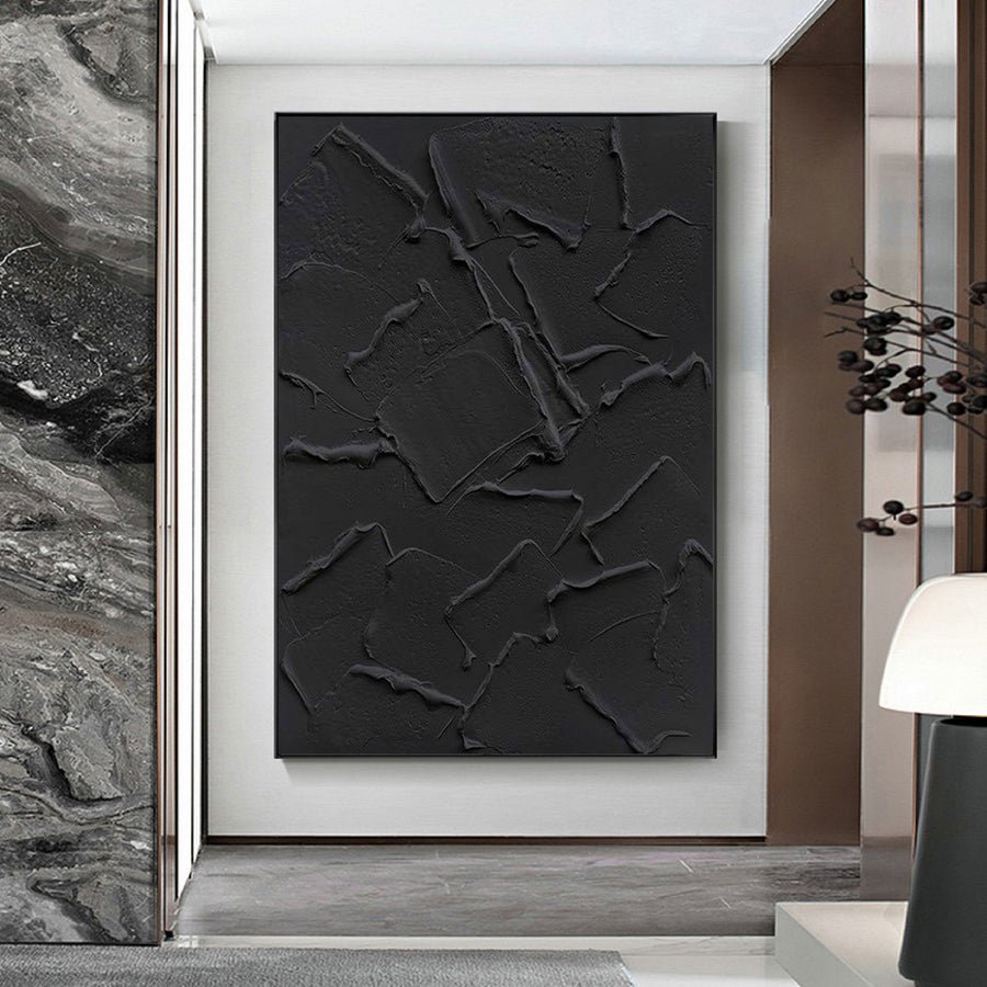 Black Minimalist Abstract Painting #AVG 001 hand-painted oil painting