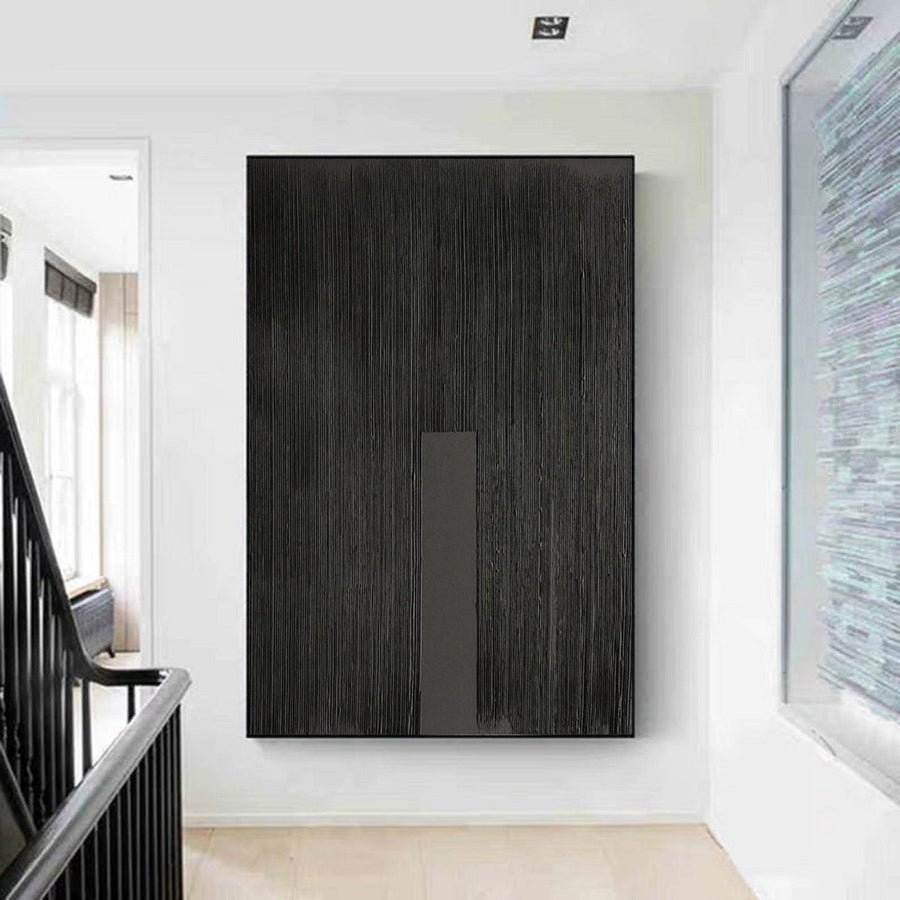 Black Minimalist Abstract Painting #AVG 008 hand-painted oil painting