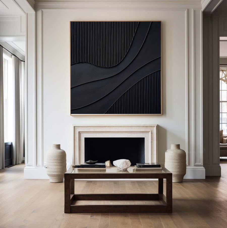 Black Modern Oil Painting  Elegant Decor for Contemporary Interiors #BM 013 hand-painted oil painting