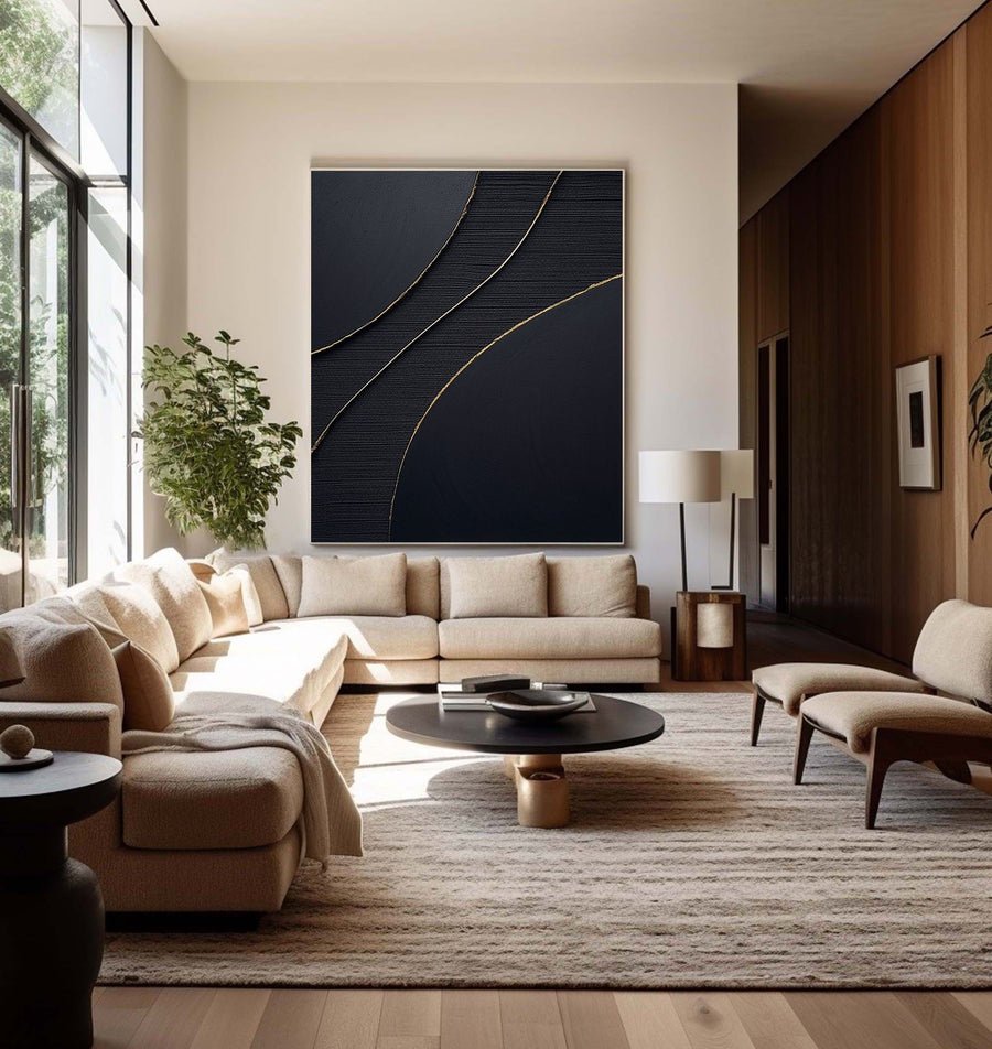 Black & White Abstract Painting #CXA 011 hand-painted oil painting
