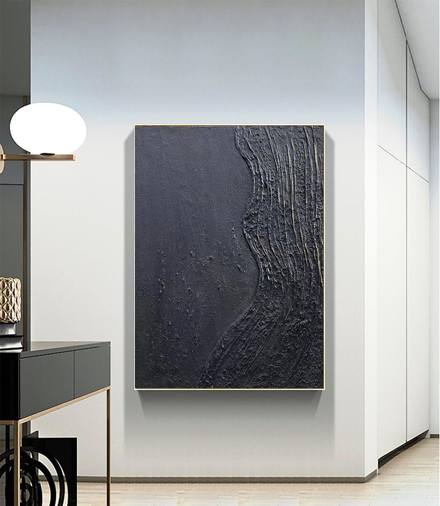 Black & White Abstract Painting #CXA 012 hand-painted oil painting