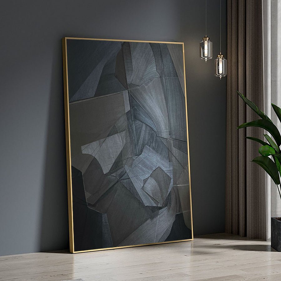 Black & White Abstract Painting #CXA 015 hand-painted oil painting