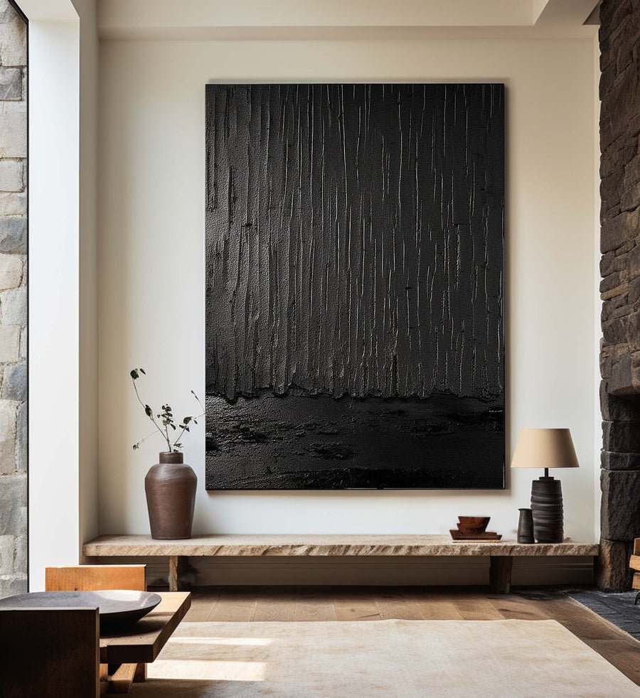Black & White Abstract Painting #CXA 019 hand-painted oil painting