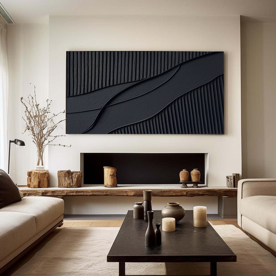 Black & White Abstract Painting #CXA 023 hand-painted oil painting