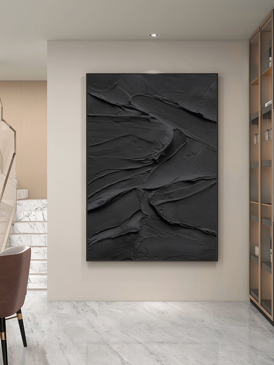 Black & White Abstract Painting #CXA 024 hand-painted oil painting
