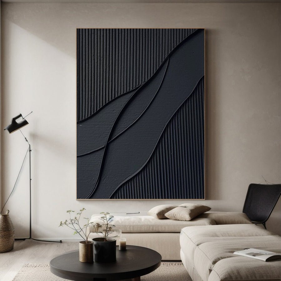 Black & White Abstract Painting #CXA 028 hand-painted oil painting