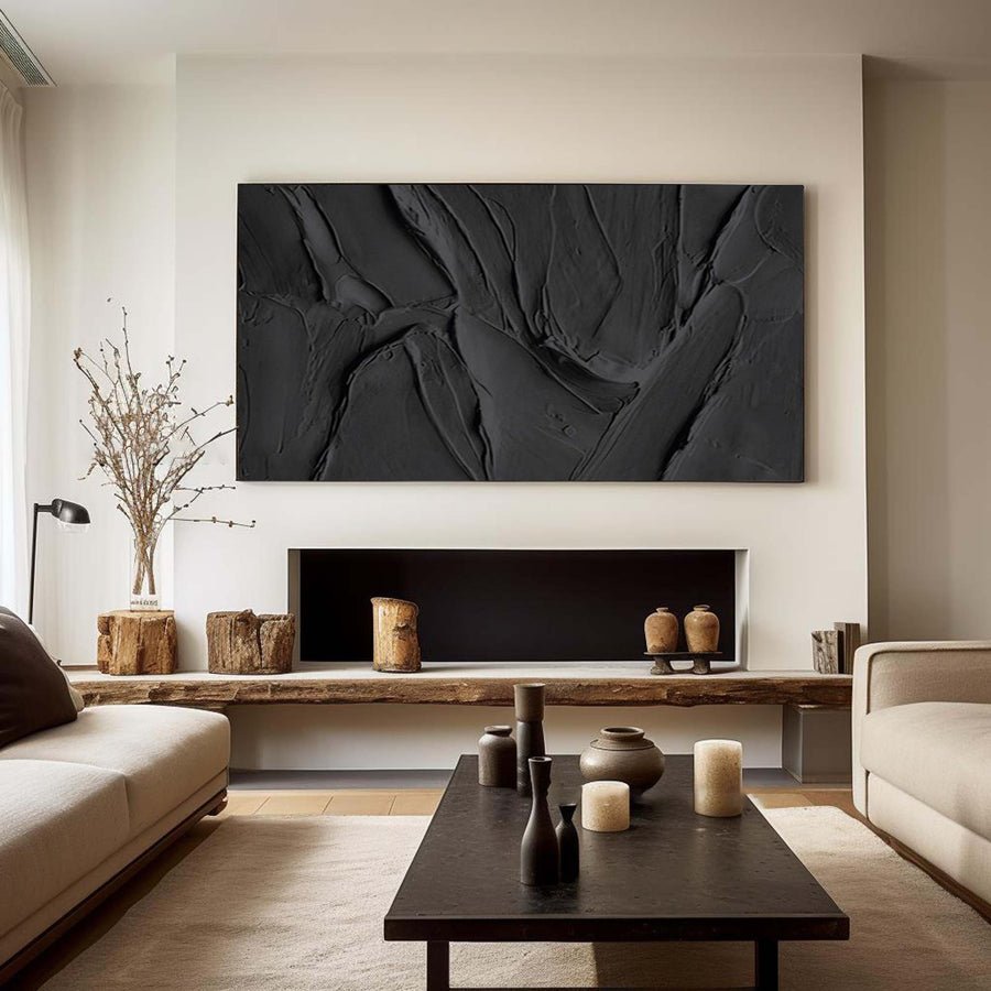 Black & White Abstract Painting #CXA 031 hand-painted oil painting
