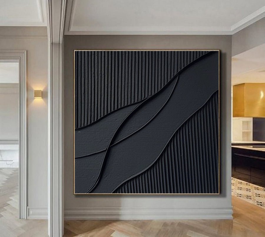 Black & White Abstract Painting #CXA 030 hand-painted oil painting