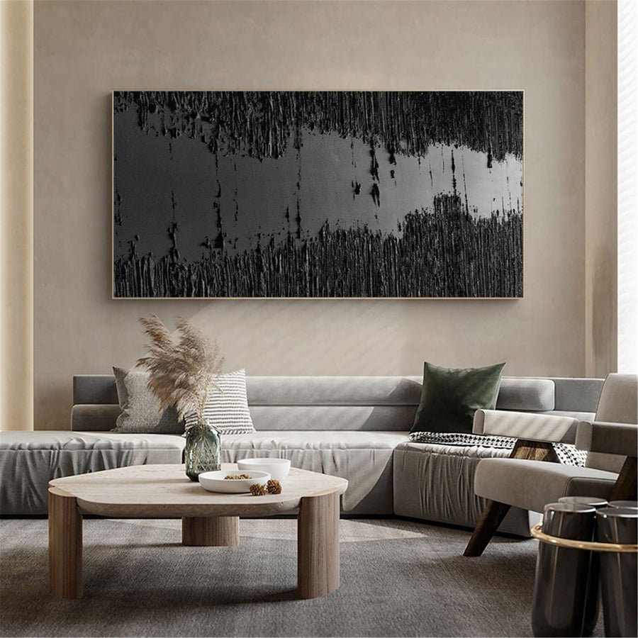 Black & White Abstract Painting #CXA 032 hand-painted oil painting