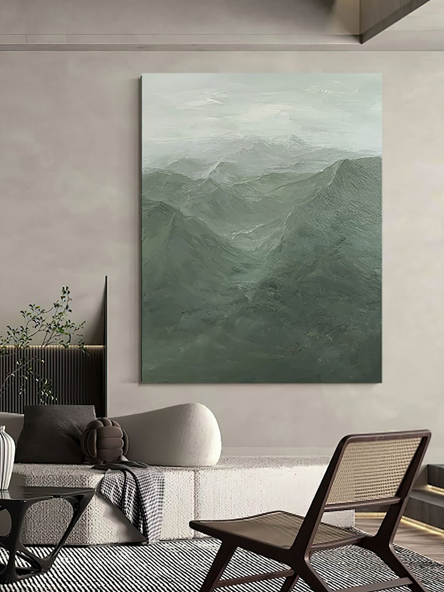 Blue & Green Abstract Painting #AVG 001 hand-painted oil painting
