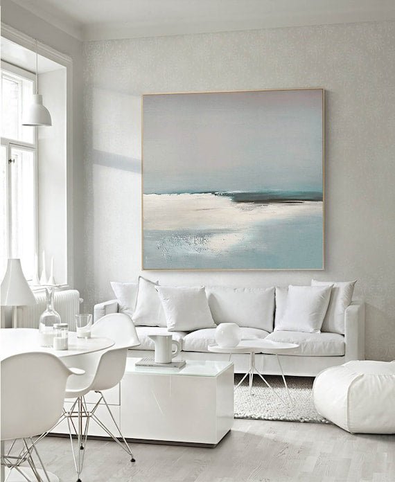 Blue & Green Abstract Painting #BGA 001 hand-painted oil painting