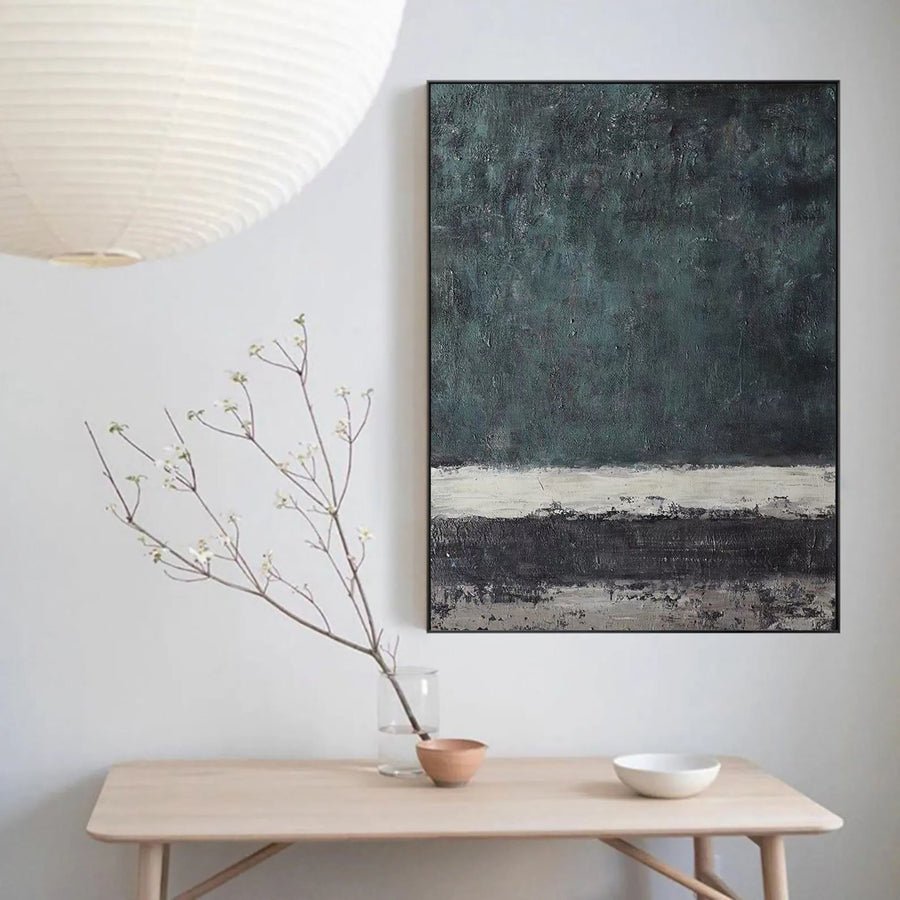 Blue & Green Abstract Painting #CXA 002 hand-painted oil painting