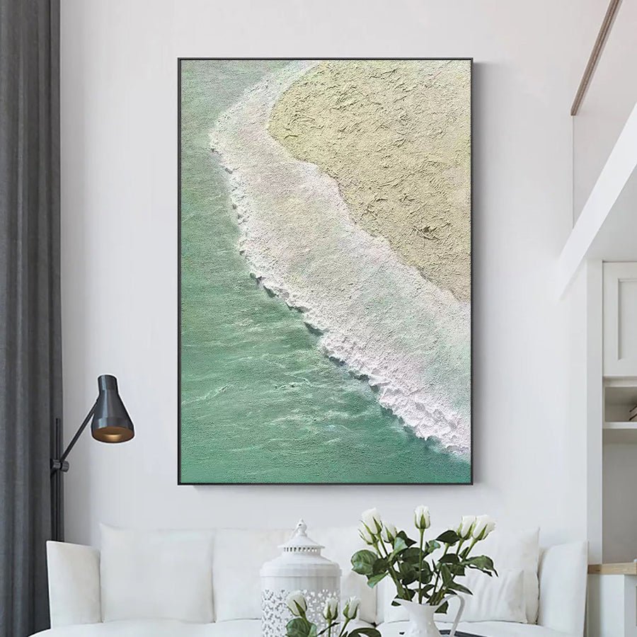 Blue & Green Abstract Painting #CXA 004 hand-painted oil painting