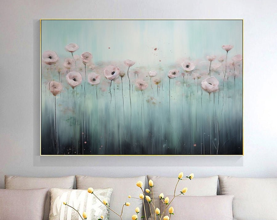 Blue & Green Abstract Painting #CXA 005 hand-painted oil painting