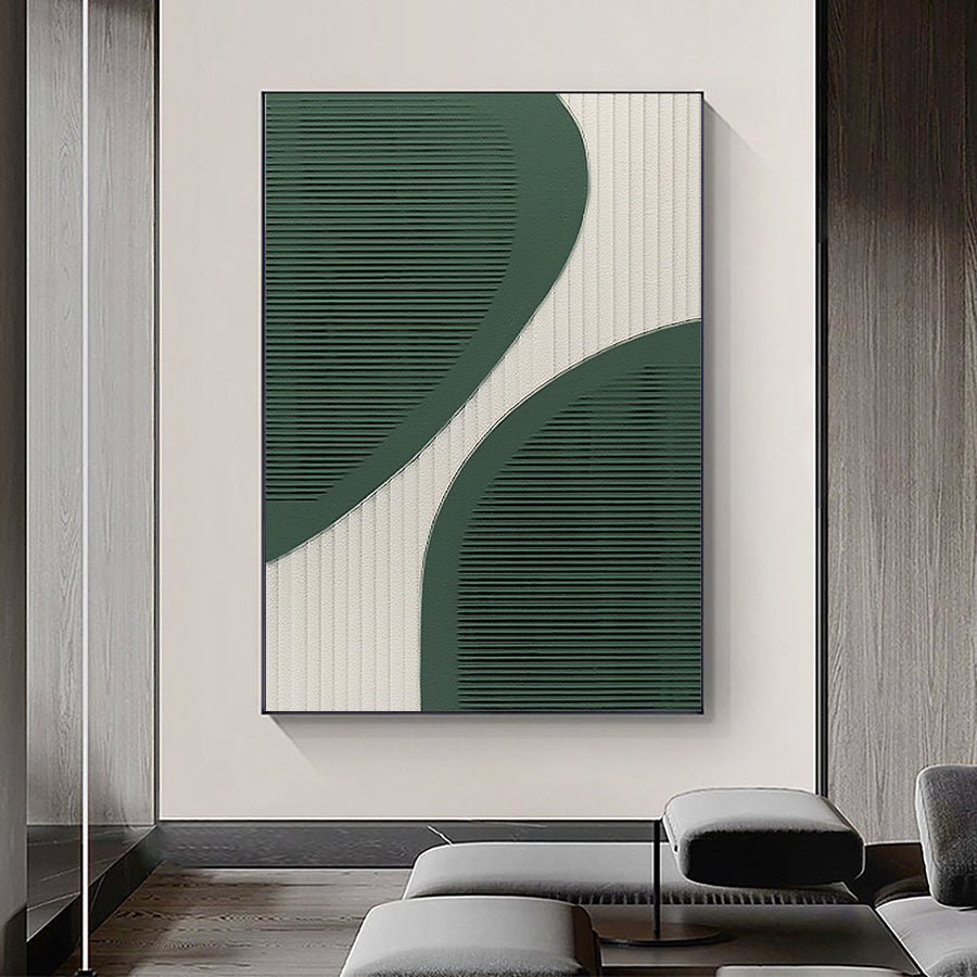 Blue & Green Abstract Painting #CXA 008 hand-painted oil painting
