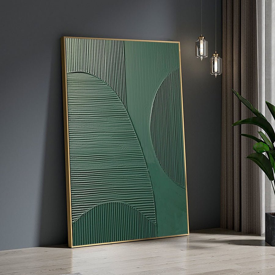 Blue & Green Abstract Painting #CXA 009 hand-painted oil painting