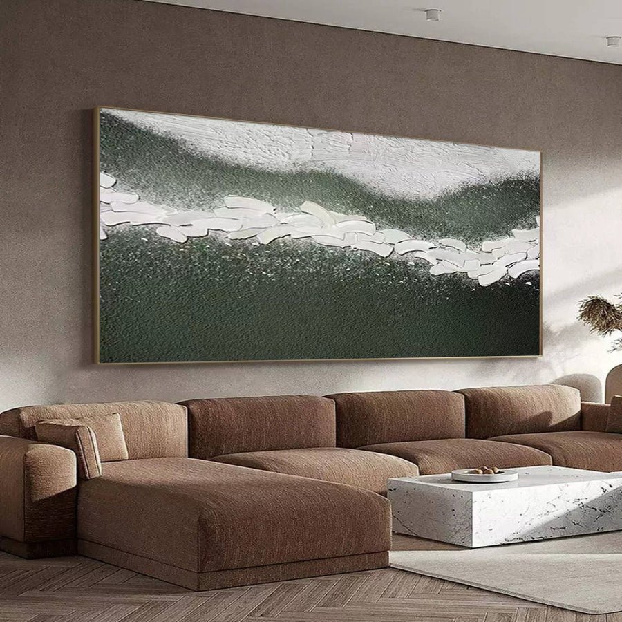 Blue & Green Abstract Painting #CXA 011 hand-painted oil painting
