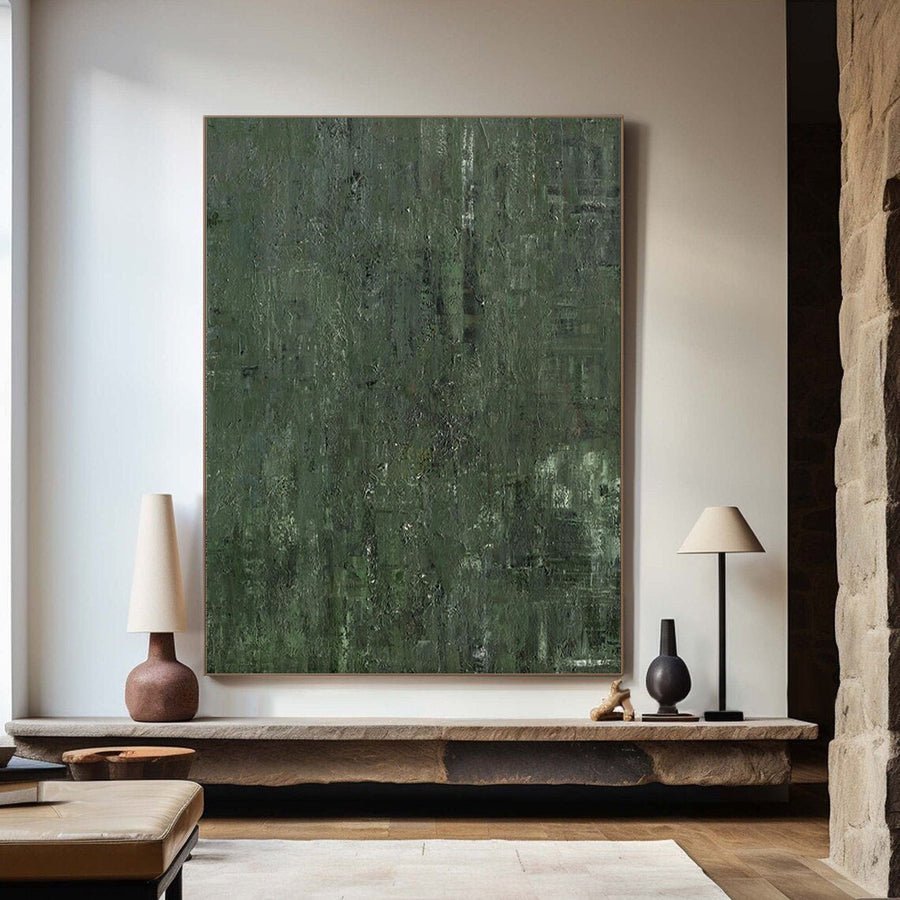 Blue & Green Abstract Painting #CXA 012 hand-painted oil painting