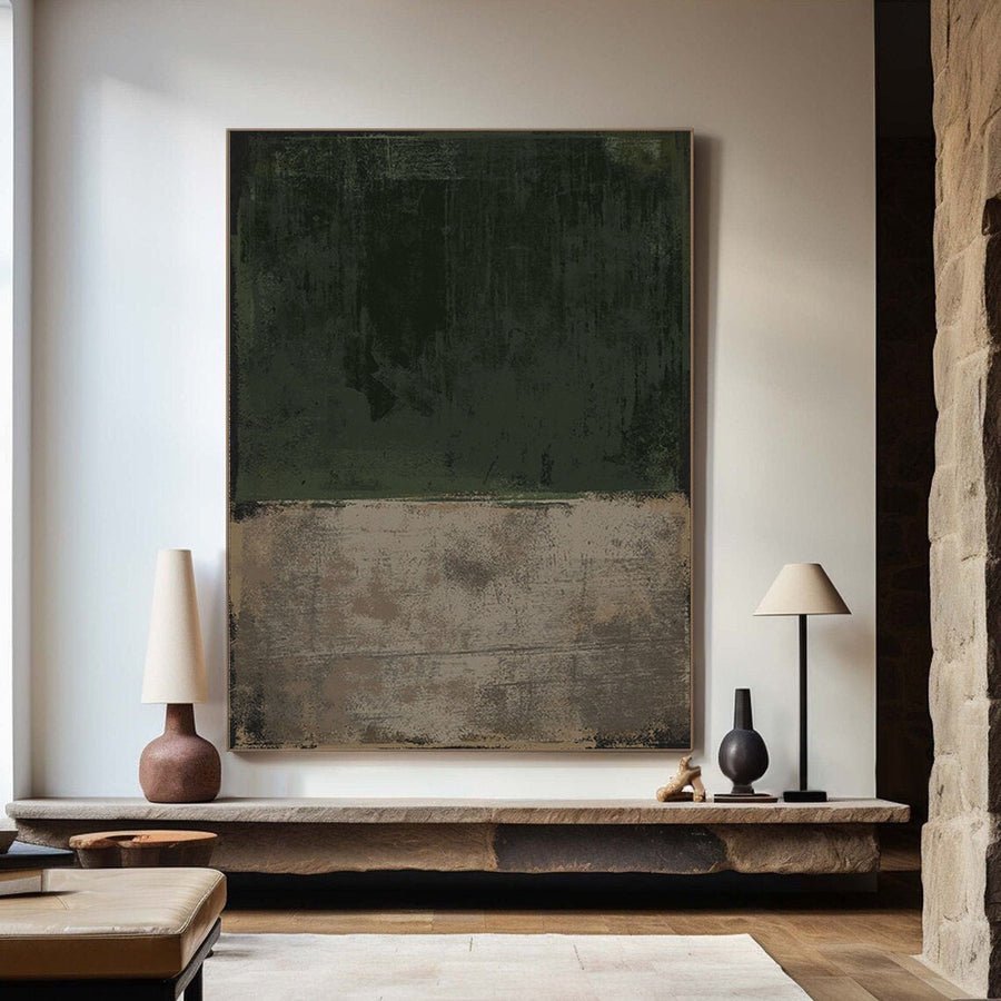 Blue & Green Abstract Painting #CXA 013 hand-painted oil painting