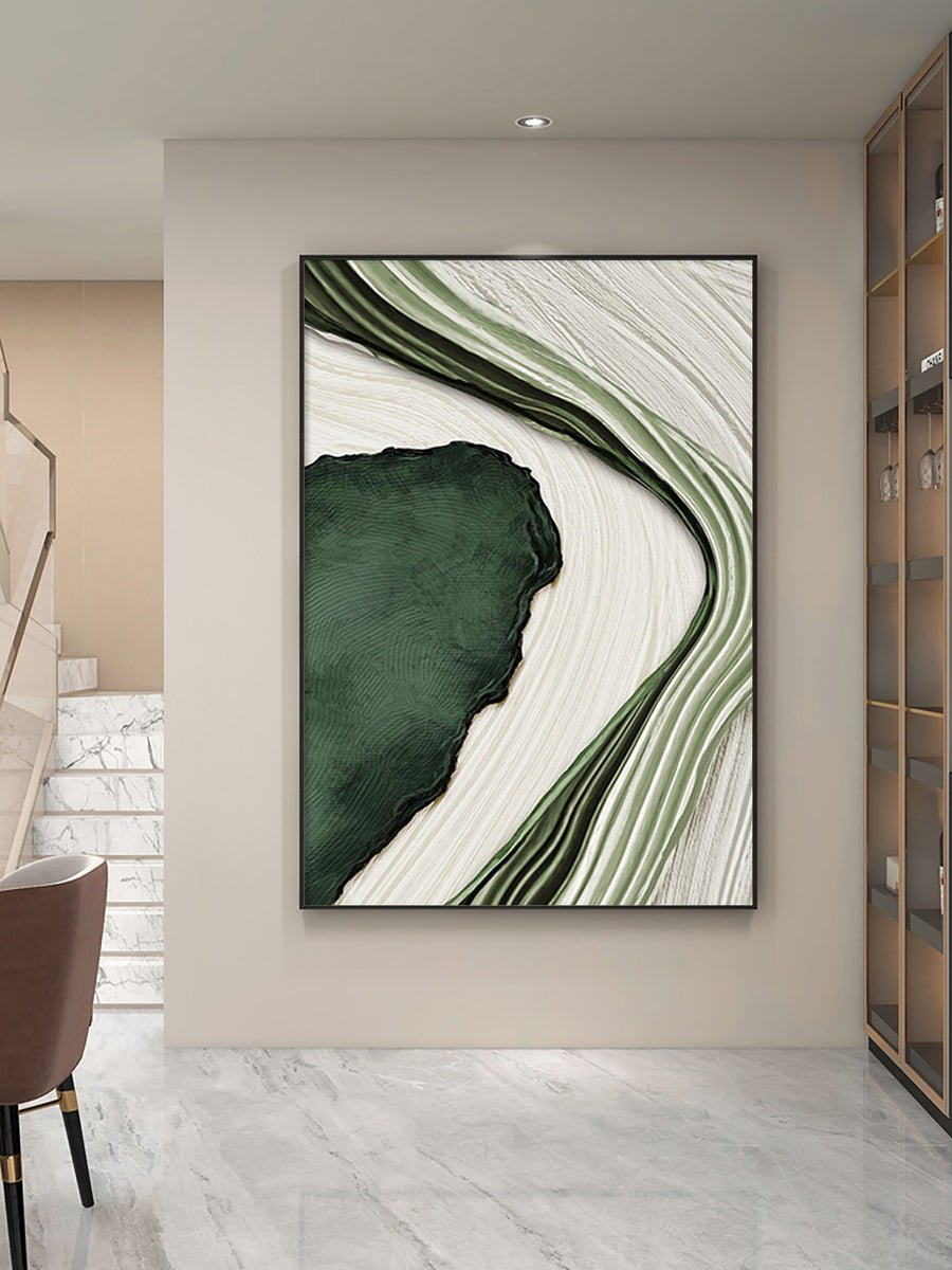 Blue & Green Abstract Painting #CXA 014 hand-painted oil painting
