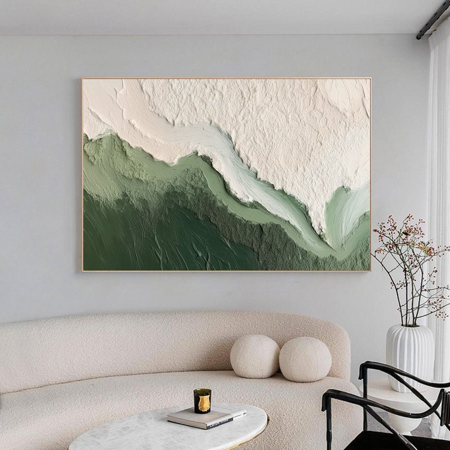 Blue & Green Abstract Painting #CXA 016 hand-painted oil painting