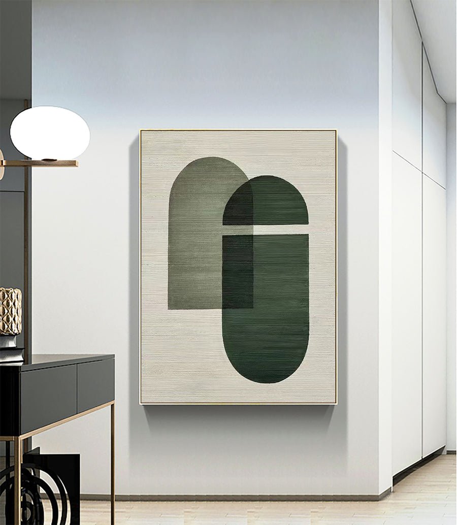 Blue & Green Abstract Painting #LL 001 hand-painted oil painting