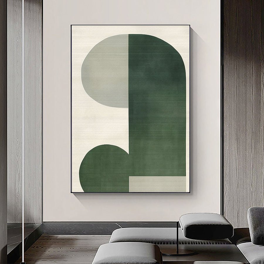 Blue & Green Abstract Painting #LL 003 hand-painted oil painting