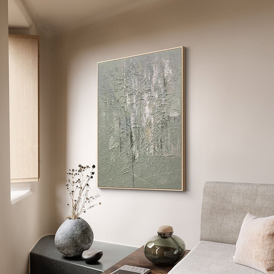 Blue & Green Abstract Painting #LL 004 hand-painted oil painting