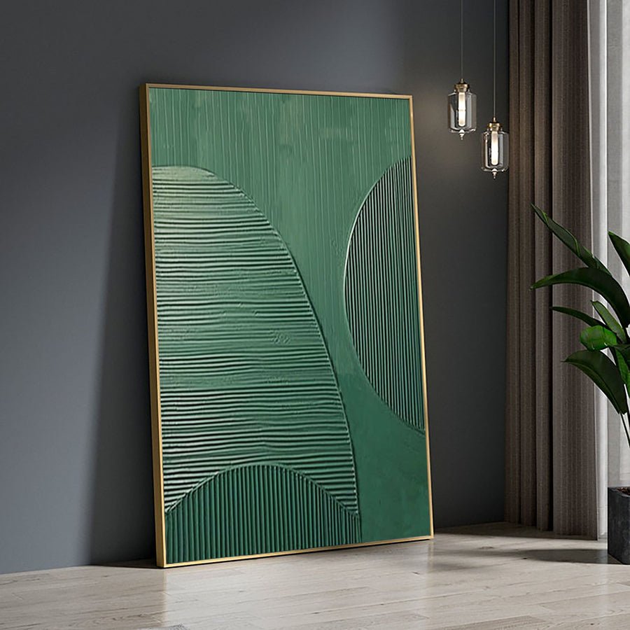 Blue & Green Abstract Painting #LL 013 hand-painted oil painting