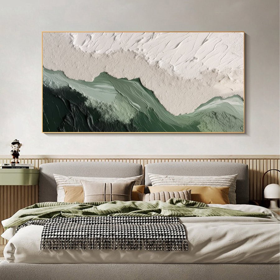Blue & Green Minimalist Abstract Painting #BGM 001 hand-painted oil painting