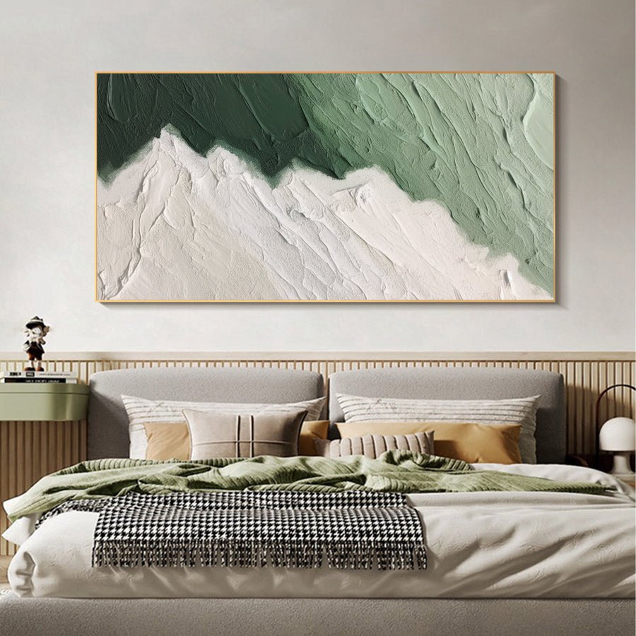 Blue & Green Minimalist Abstract Painting #BGM 005 hand-painted oil painting