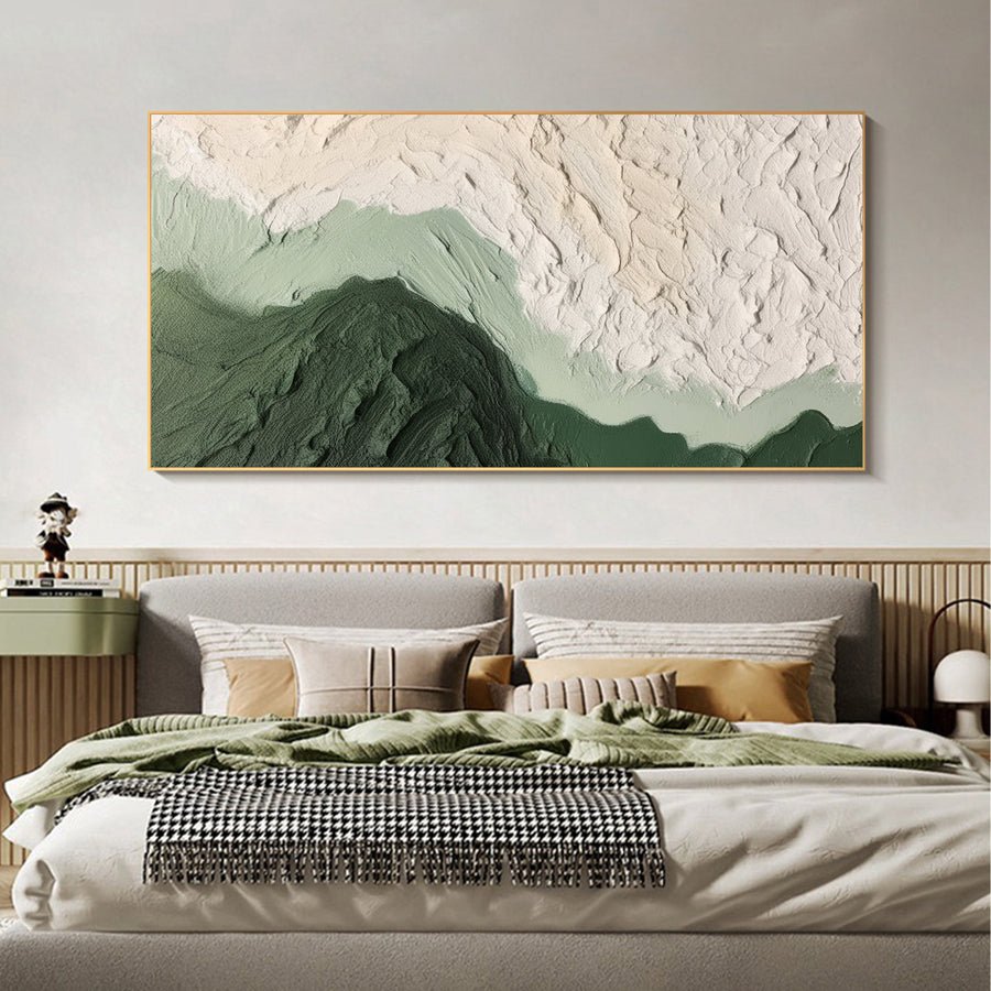 Blue & Green Minimalist Abstract Painting #BGM 008 hand-painted oil painting