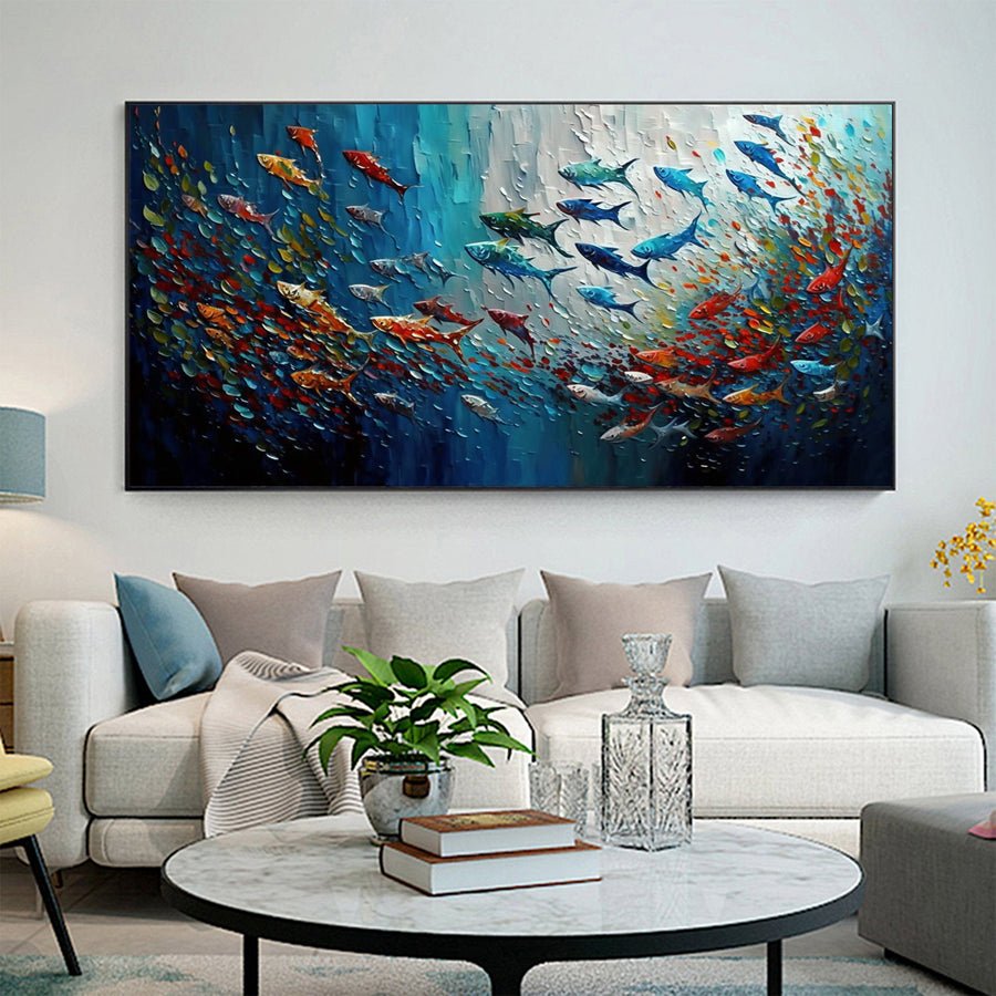 Blue & Green Minimalist Abstract Painting #BGM 009 hand-painted oil painting