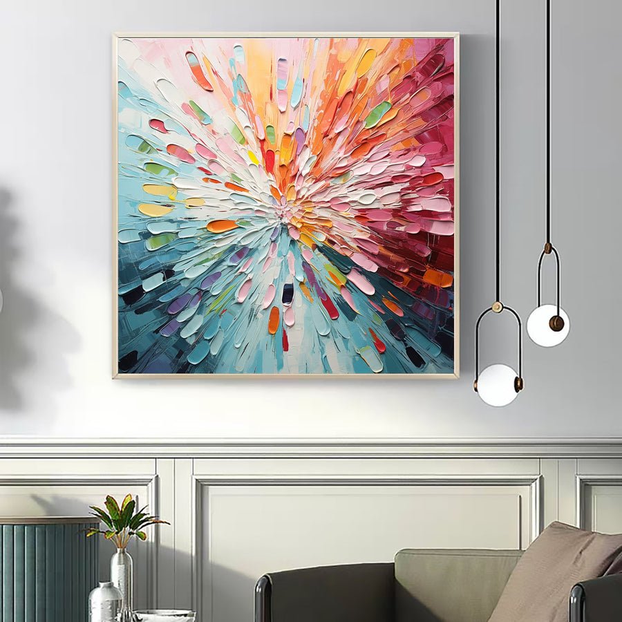 Blue & Green Minimalist Abstract Painting #BGM 013 hand-painted oil painting