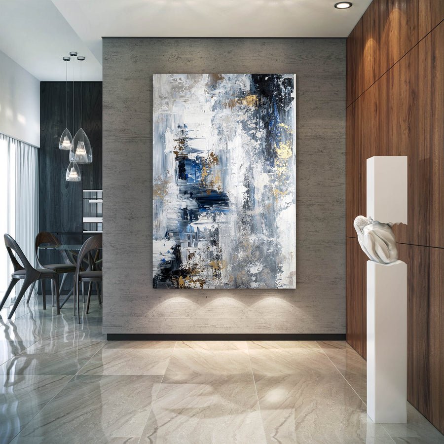 Blue & Green Minimalist Abstract Painting #BGM 015 hand-painted oil painting