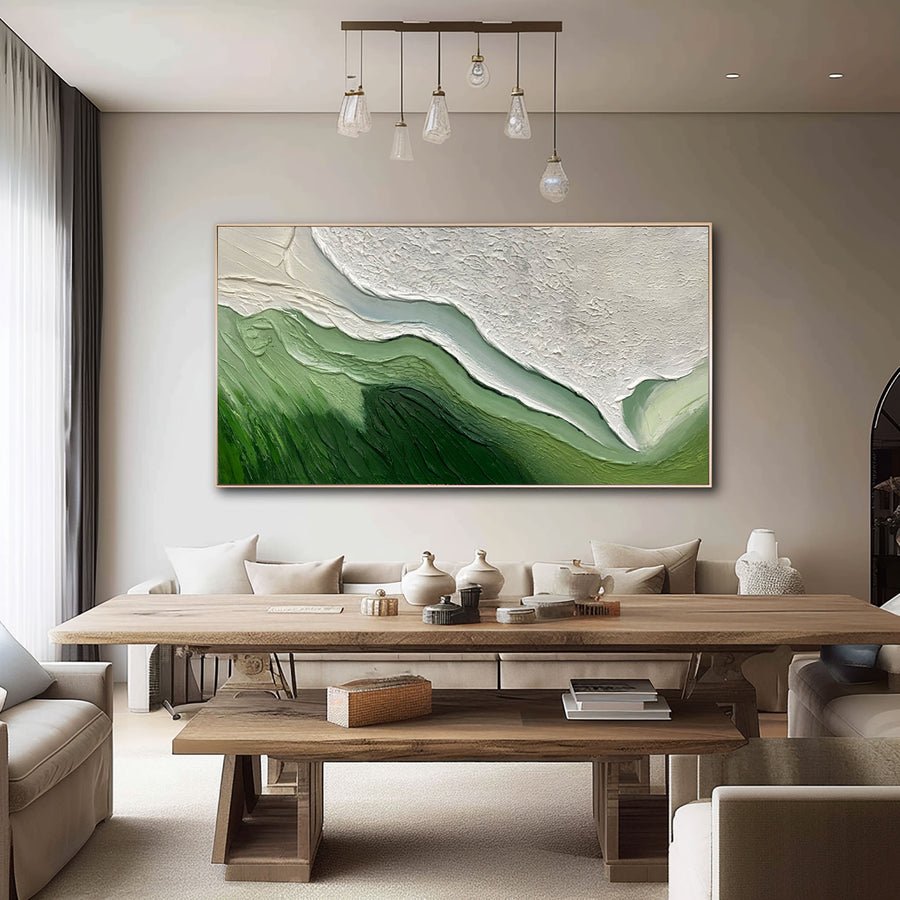 Blue & Green Minimalist Abstract Painting #BGM 022 hand-painted oil painting
