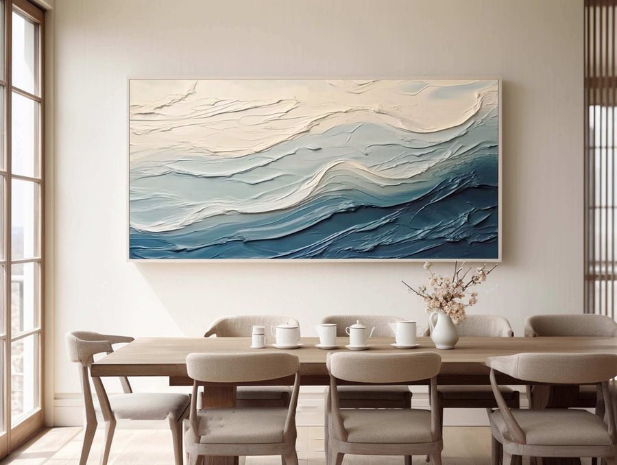 Blue & Green Minimalist Abstract Painting #BGM 023 hand-painted oil painting