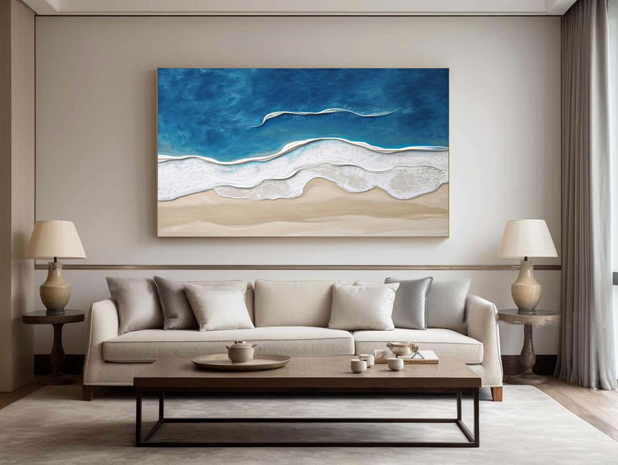 Blue & Green Minimalist Abstract Painting #BGM 024 hand-painted oil painting