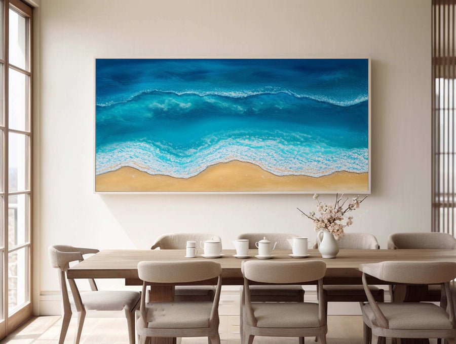 Blue & Green Minimalist Abstract Painting #BGM 027 hand-painted oil painting