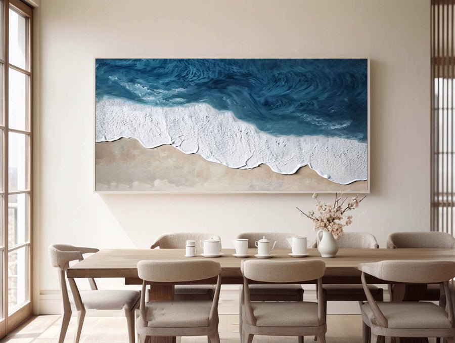 Blue & Green Minimalist Abstract Painting #BGM 028 hand-painted oil painting