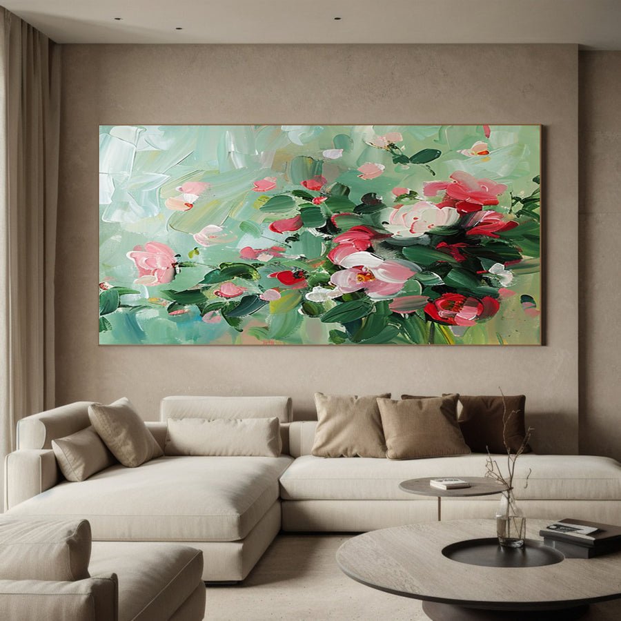 Botanical Beauty Canvas Print Colorful Abstract Floral Art #FT 018 hand-painted oil painting