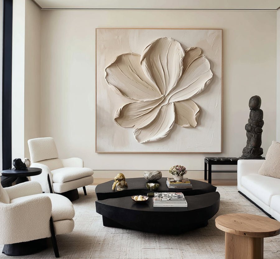 Botanical Relief Canvas Wall Art #AVG 081 hand-painted oil painting
