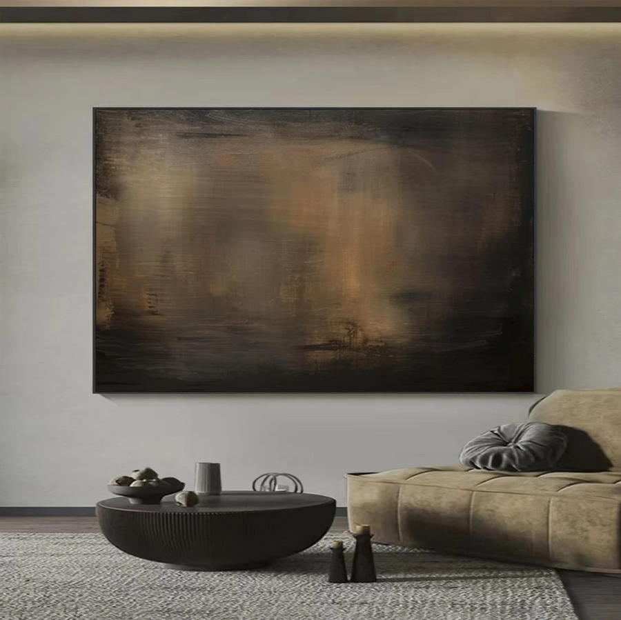 Brown Landscape Moody Canvas, Modern Wall Decor #BGA 077 hand-painted oil painting