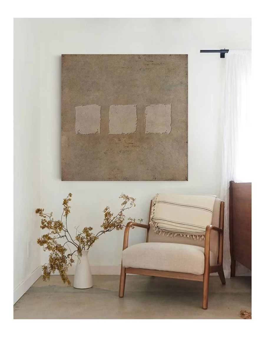 Chic Neutral Toned Modern Abstract Wall Art  #WSA 010 hand-painted oil painting