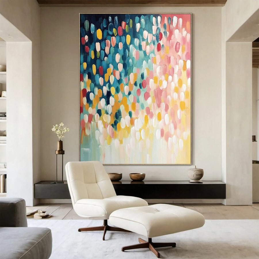 Color Drop Spectrum Abstract Dot Art #CAP 003 hand-painted oil painting