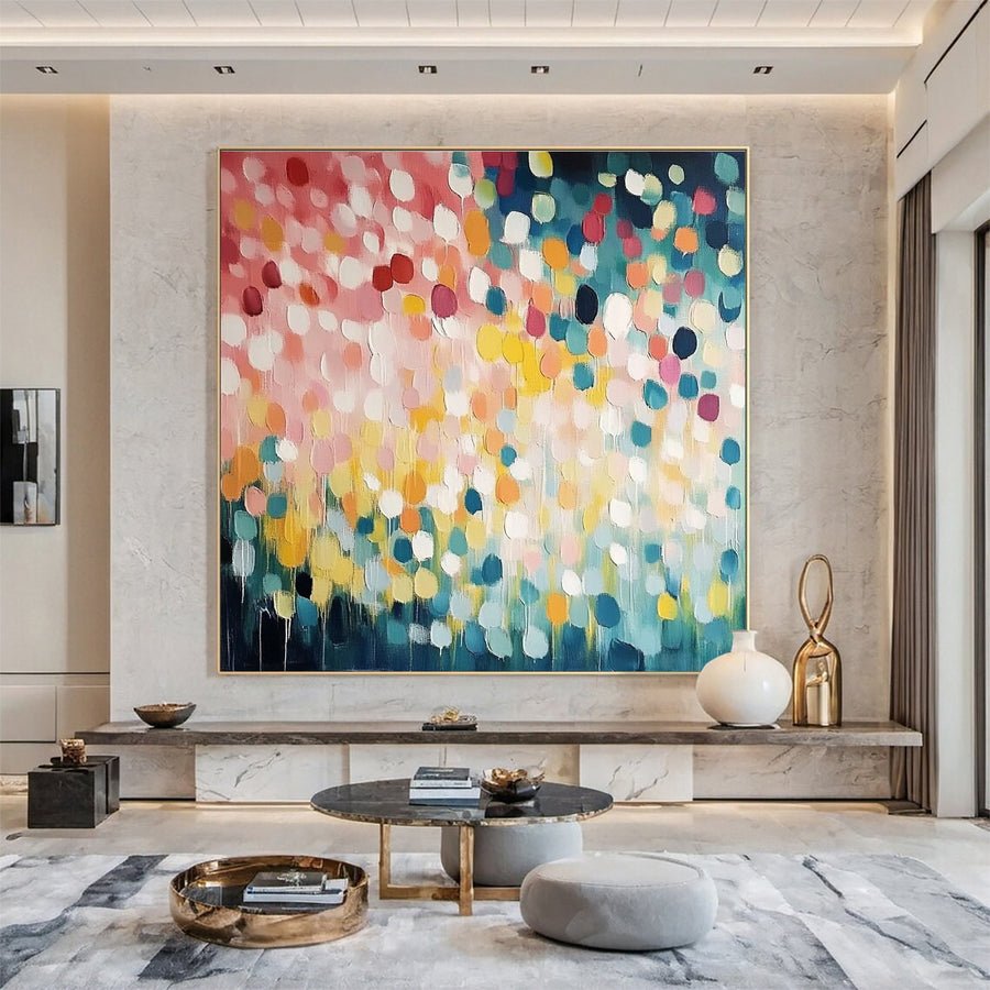 Color Drop Spectrum Abstract Dot Art #CAP 004 hand-painted oil painting